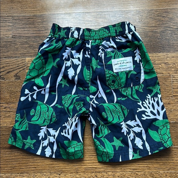 Janie and Jack Green and Blue Tropical Swim Trunks - Picture 3 of 4